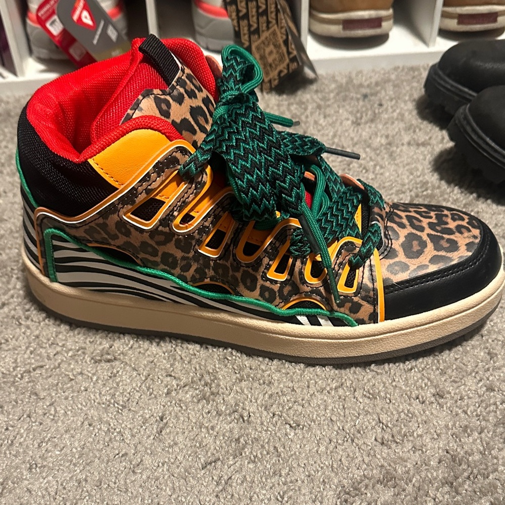 Leopard Print High-Top Sneakers